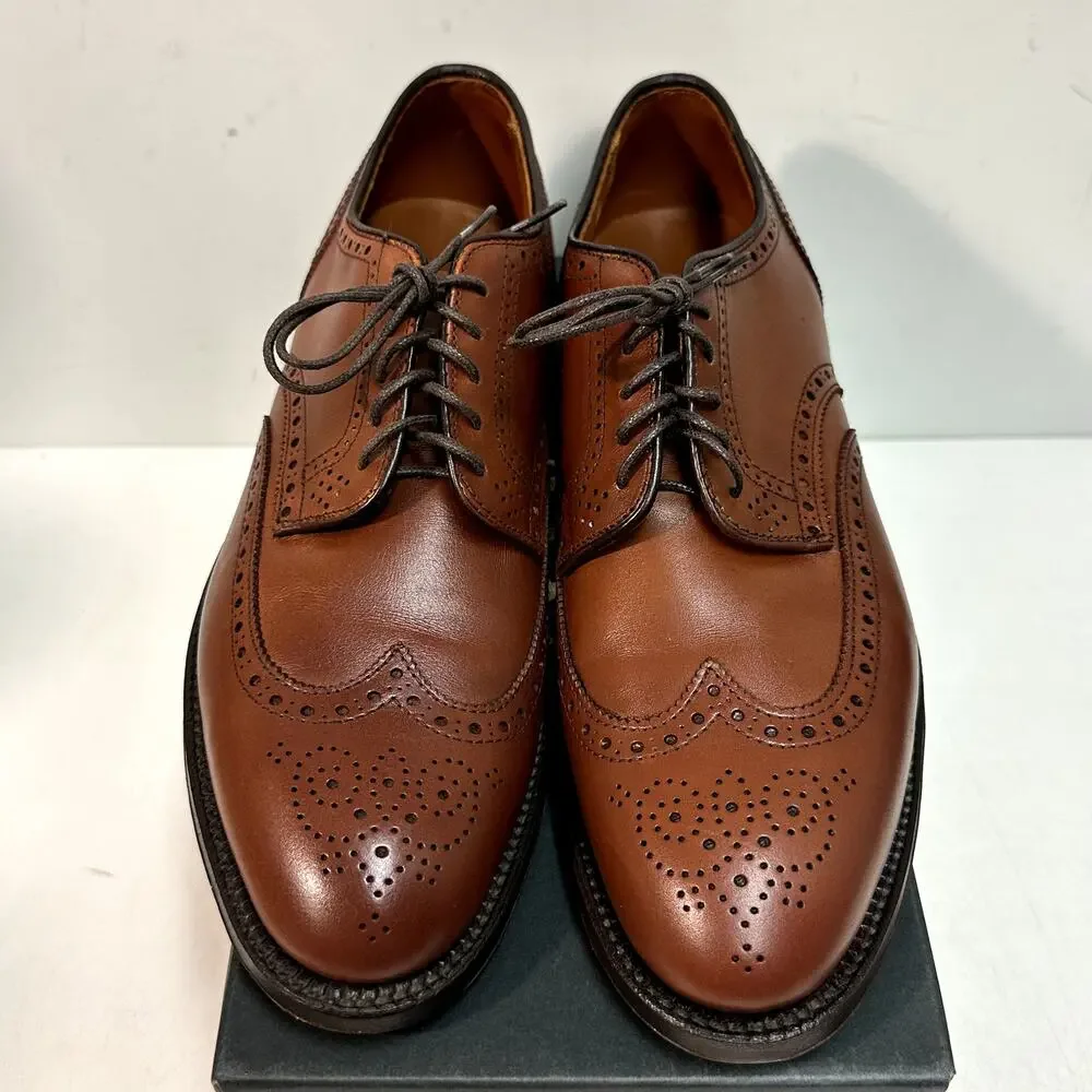 NIB RARE Alden 966 Short Wing Blucher Burnished Tan Calf Derby Made in USA 9 D